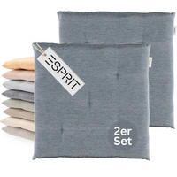 SITZKISSEN 2er Set Needlestripe blau - 40x40 cm - Blau, Textil (40/40/3cm) - Esprit