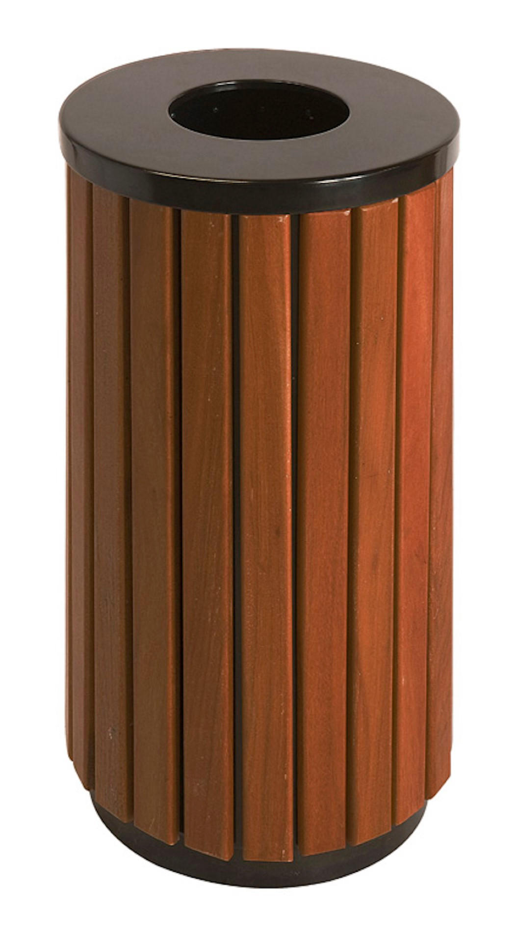 MÜLLEIMER Metall In Holzoptikn 40 Liter Abdeckung Schwarz - Braun, Metall (40/75.5/40cm) - PROREGAL