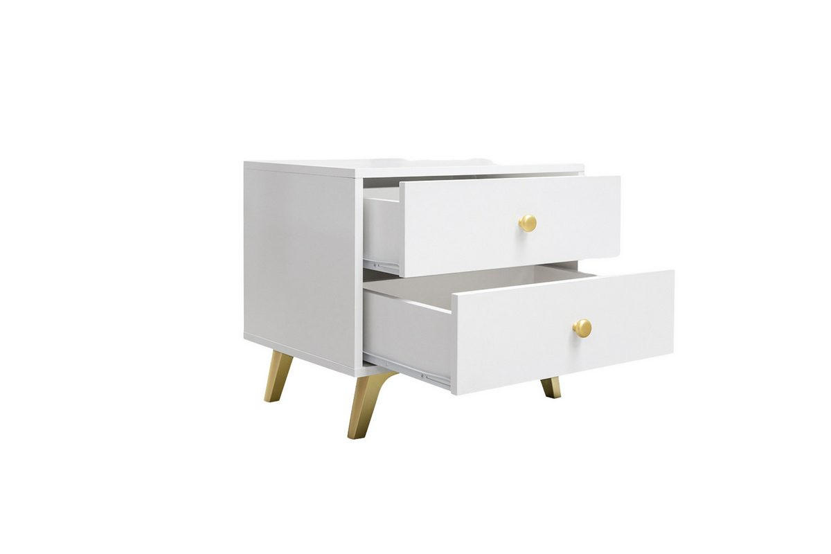 NACHTTISCH SEATTLE 54/86/41 cm in Weiß - Weiß, Holzwerkstoff (54/86/41cm) - Deine Möbel 24