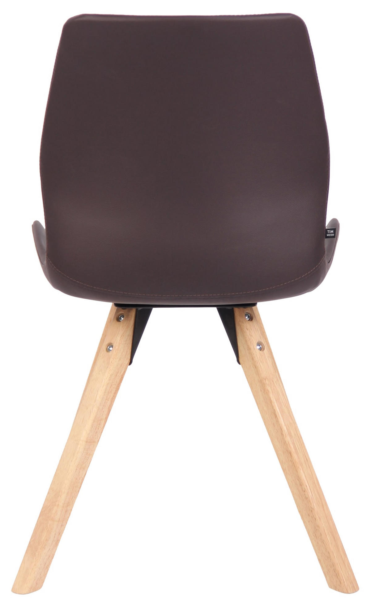 STUHL 2er Set Lederlook braun - Eukalyptusholzfarben/Braun, Holz/Textil (49/87.5/58cm) - CLP
