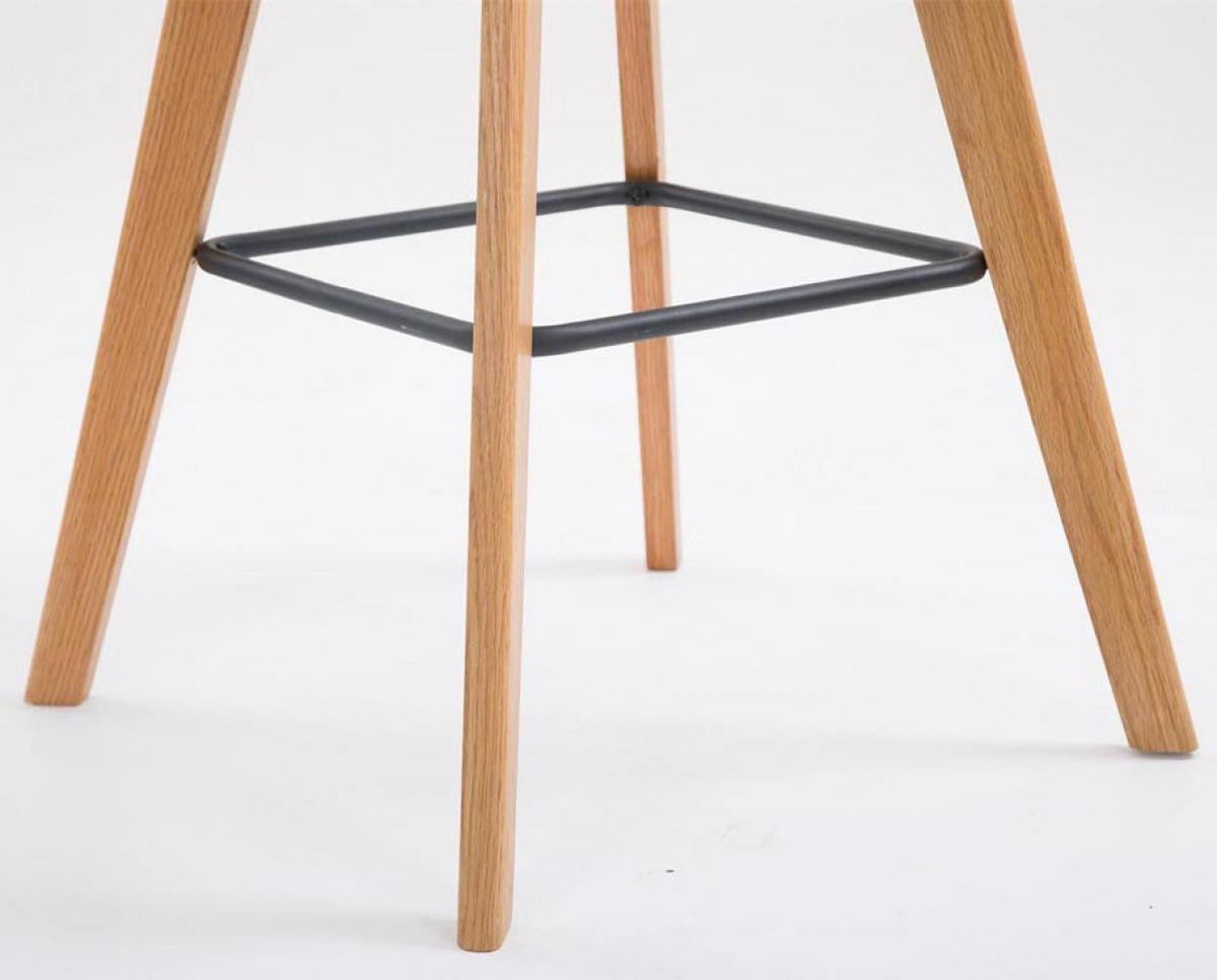 BARHOCKER 2er Set Stoff grau - Eukalyptusholzfarben/Grau, Holz/Textil (48/112/56cm) - CLP