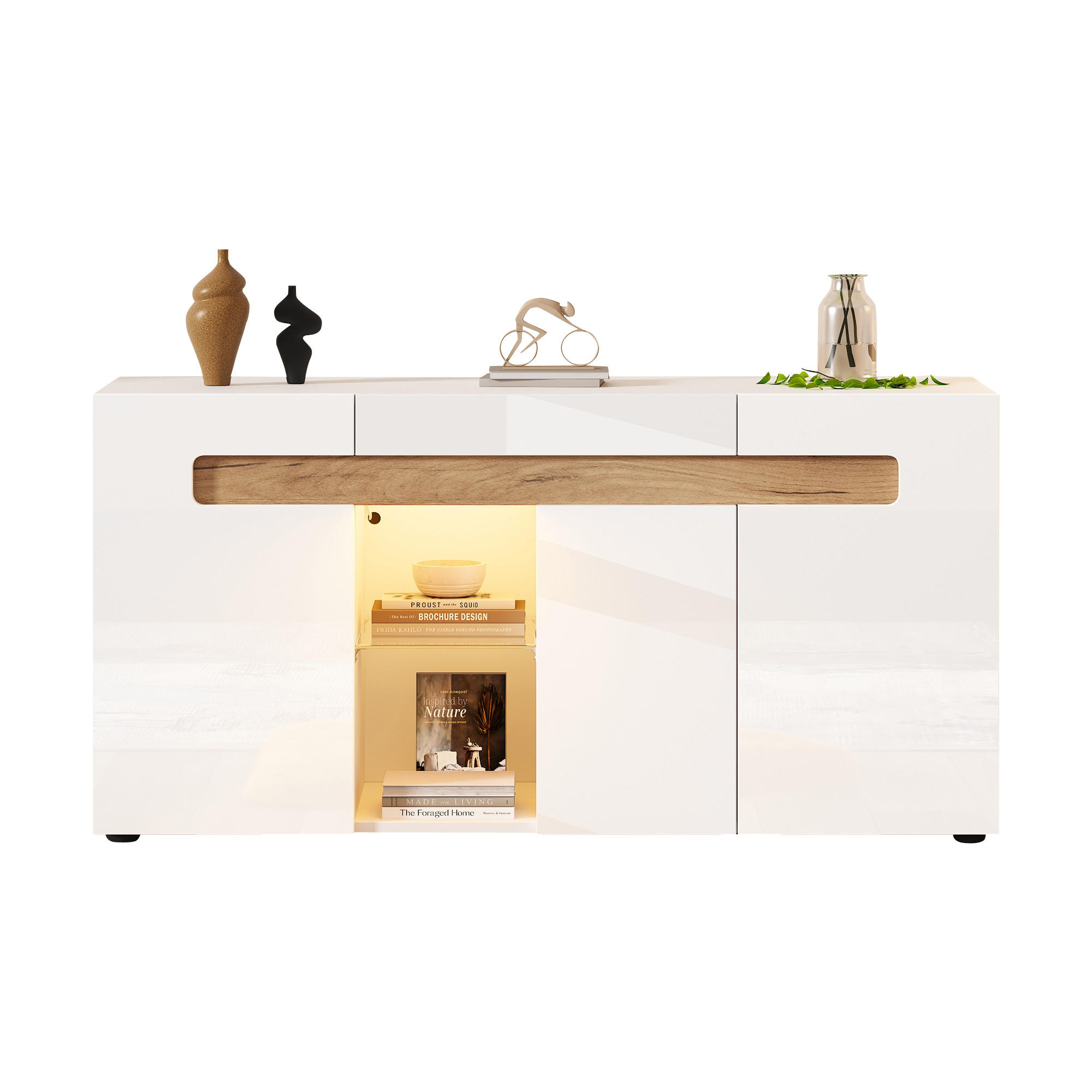 SIDEBOARD Weiß 140/40/70 cm - Weiß, Holzwerkstoff (140/70/40cm) - PANGIVO