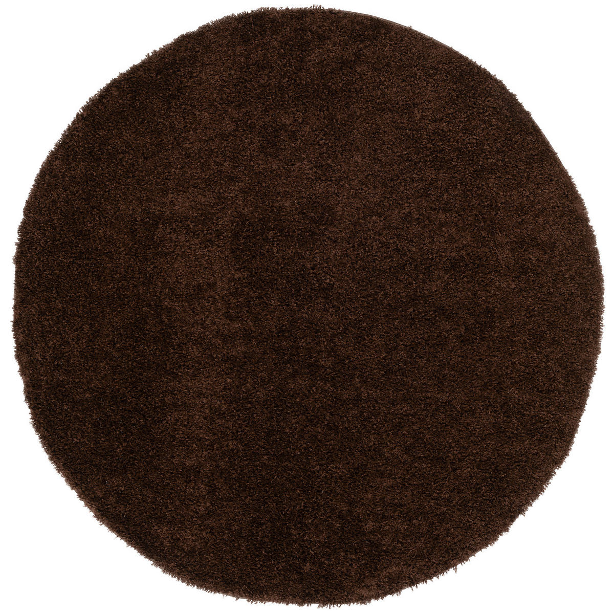 HOCHFLOR LANGFLOR SHAGGY TEPPICH FLUFFY RUND - Dunkelbraun, Textil (200/200cm) - Pergamon