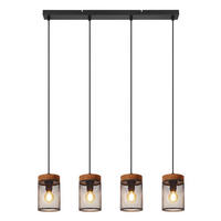 PENDELLEUCHTE Rhyven 65/10/150 cm - Schwarz/Braun, Holz/Metall (65/10/150cm) - ZMH