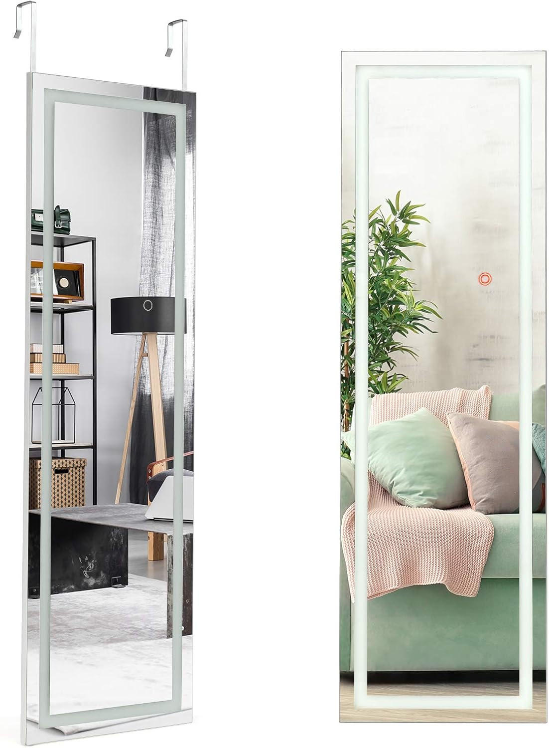 GANZKÖRPERSPIEGEL Weiß - Weiß, Glas (2/120/37cm) - COSTWAY