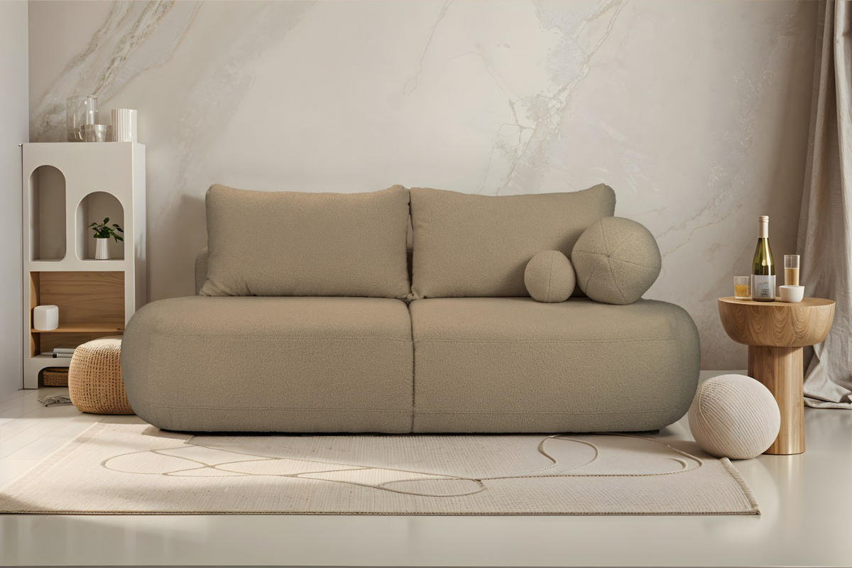 SCHLAFSOFA Mit Bettkasten Fabo, Stoff Quelle Hellbraun - Hellbraun, Holz/Textil (240/90/90cm) - Kaiser Möbel