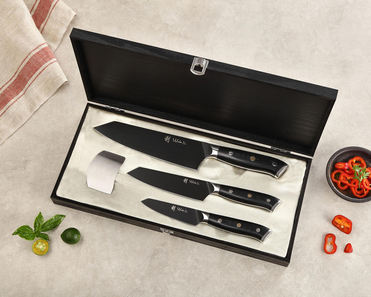 MESSERSET 3-tlg. 9–17 cm - Schwarz, Metall - Wakoli