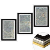WANDBILDER 3er-Set - 20x30 cm Schwarzer Rahmen - Dekorativer Stein aus grünem Marmor - Schwarz, Kunststoff (20/30cm) - ArtPrintCave