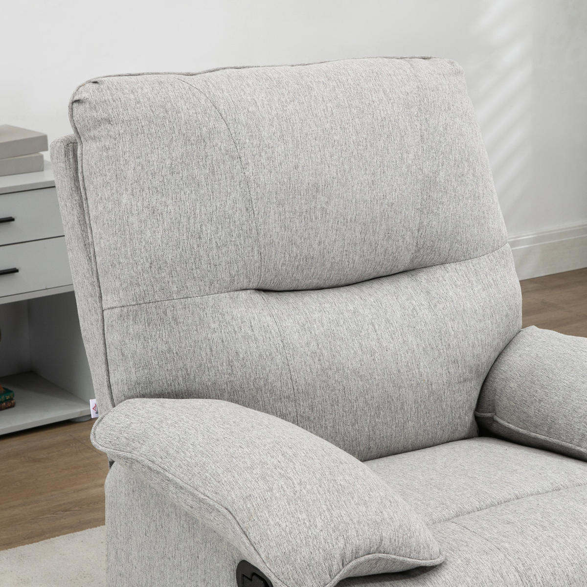 RELAXSESSEL 89/98/101 cm manuell verstellbar mit Fußteil - Hellgrau, Textil (98/101/89cm) - BEAOK