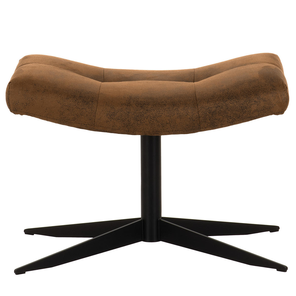 POLSTERHOCKER - Schwarz/Braun, Textil/Metall (67/47/50cm) - home24