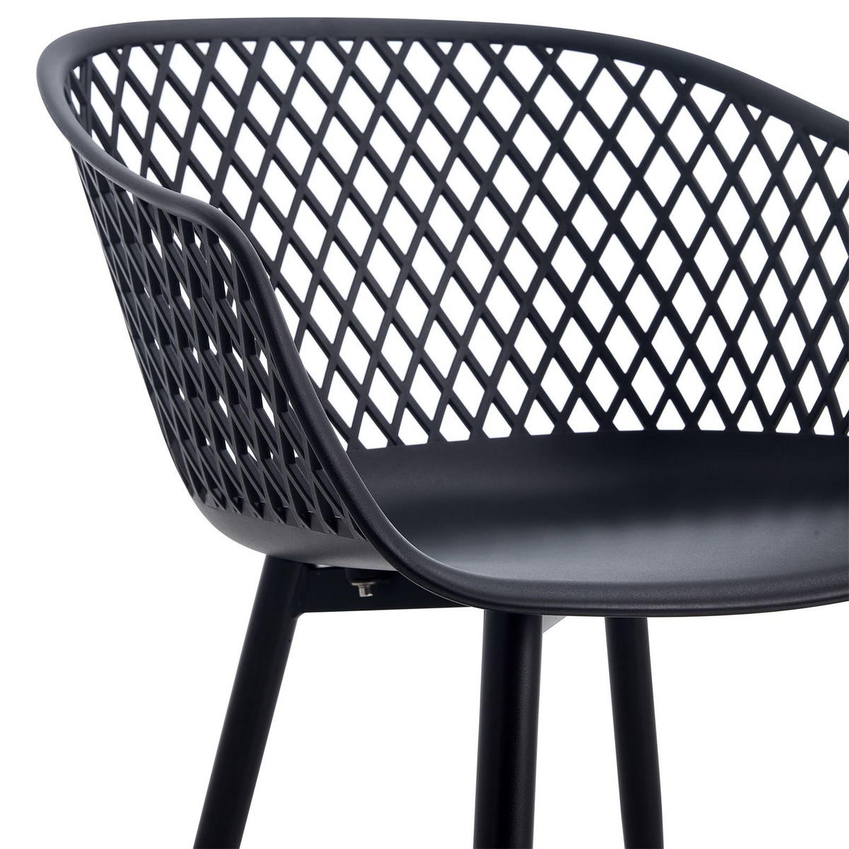 GARTENSTUHL MADEIRA 4ER-SET - Schwarz, Textil (61/80/57cm) - IDIMEX