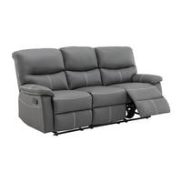 SOFAGARNITUR mit Relaxfunktion - 4 Personen-Sitzer - Kunstleder - Grau - - Grau, Leder (183/95/90cm) - Vente-Unique