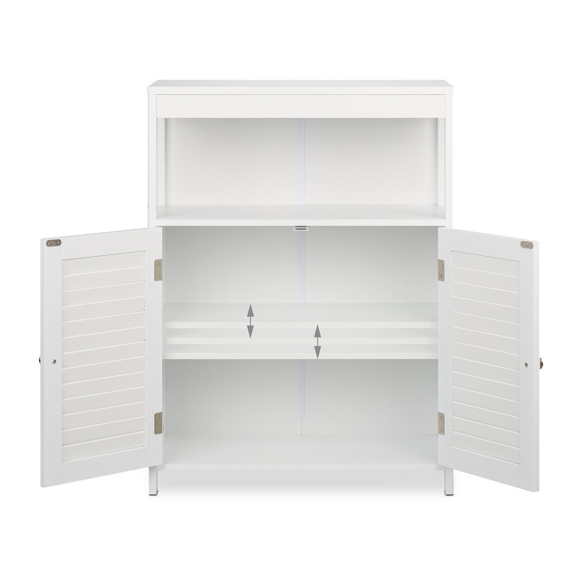 BADSCHRANK - Weiß, Holzwerkstoff/Metall (60/80/29cm) - Relaxdays