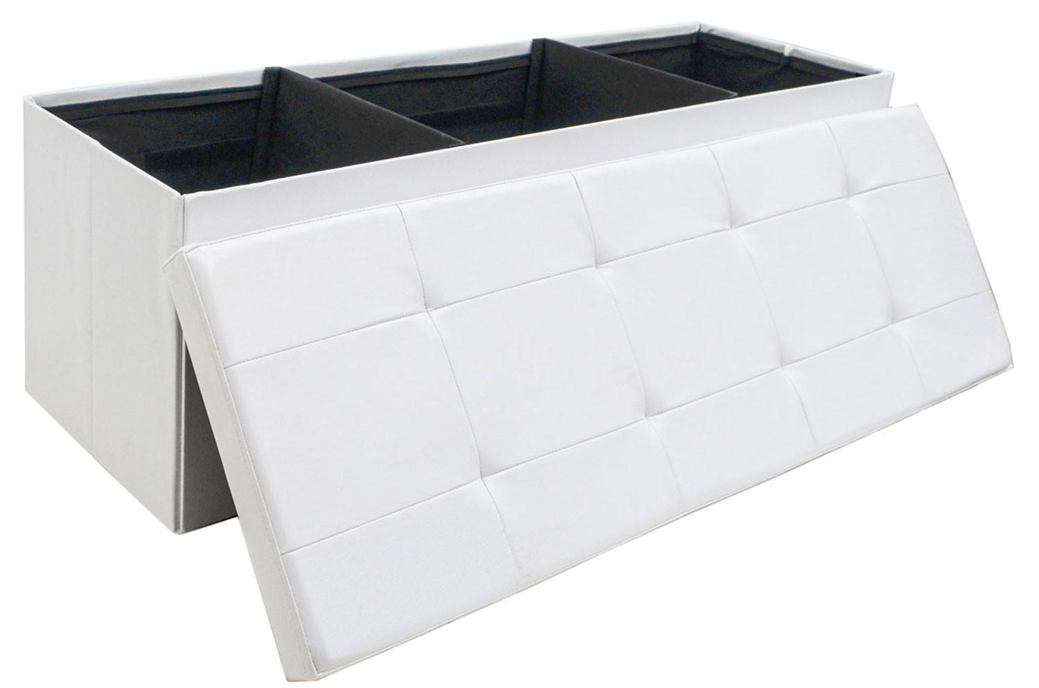 SITZBANK mit Stauraum, 110 cm, 120 Liter, Weiß - Weiß, Kunststoff (38/38/110cm) - Dunedesign
