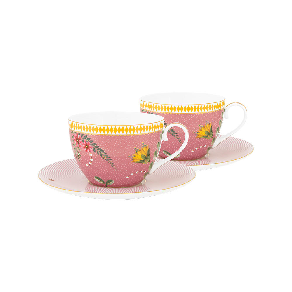 TASSEN & UNTERTASSEN 2er-Set La majorelle rosa 280 ml - Rosa, Keramik (16.8/12.2/16.8cm) - Pip Studio