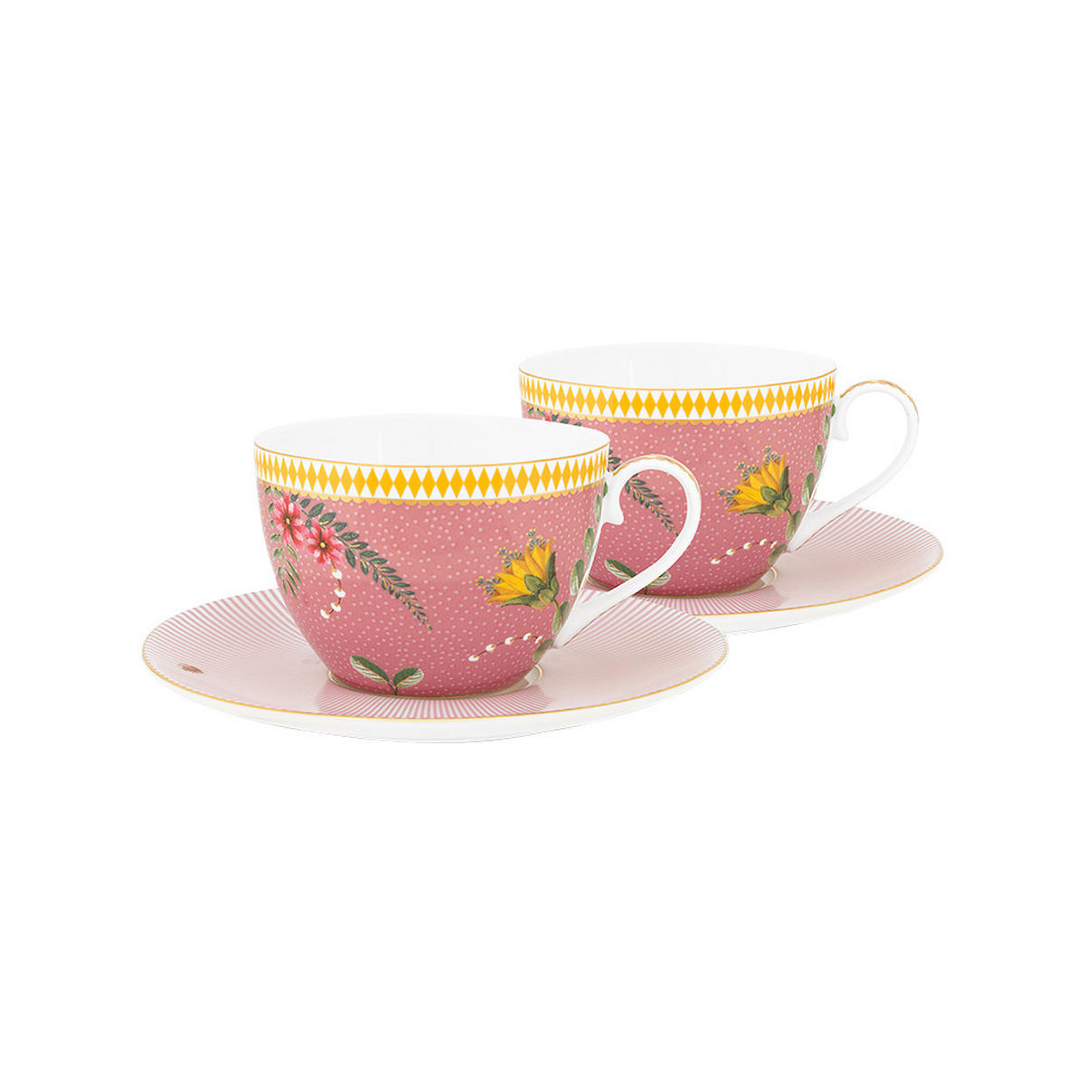 TASSEN & UNTERTASSEN 2er-Set La majorelle rosa 280 ml - Rosa, Keramik (16.8/12.2/16.8cm) - Pip Studio