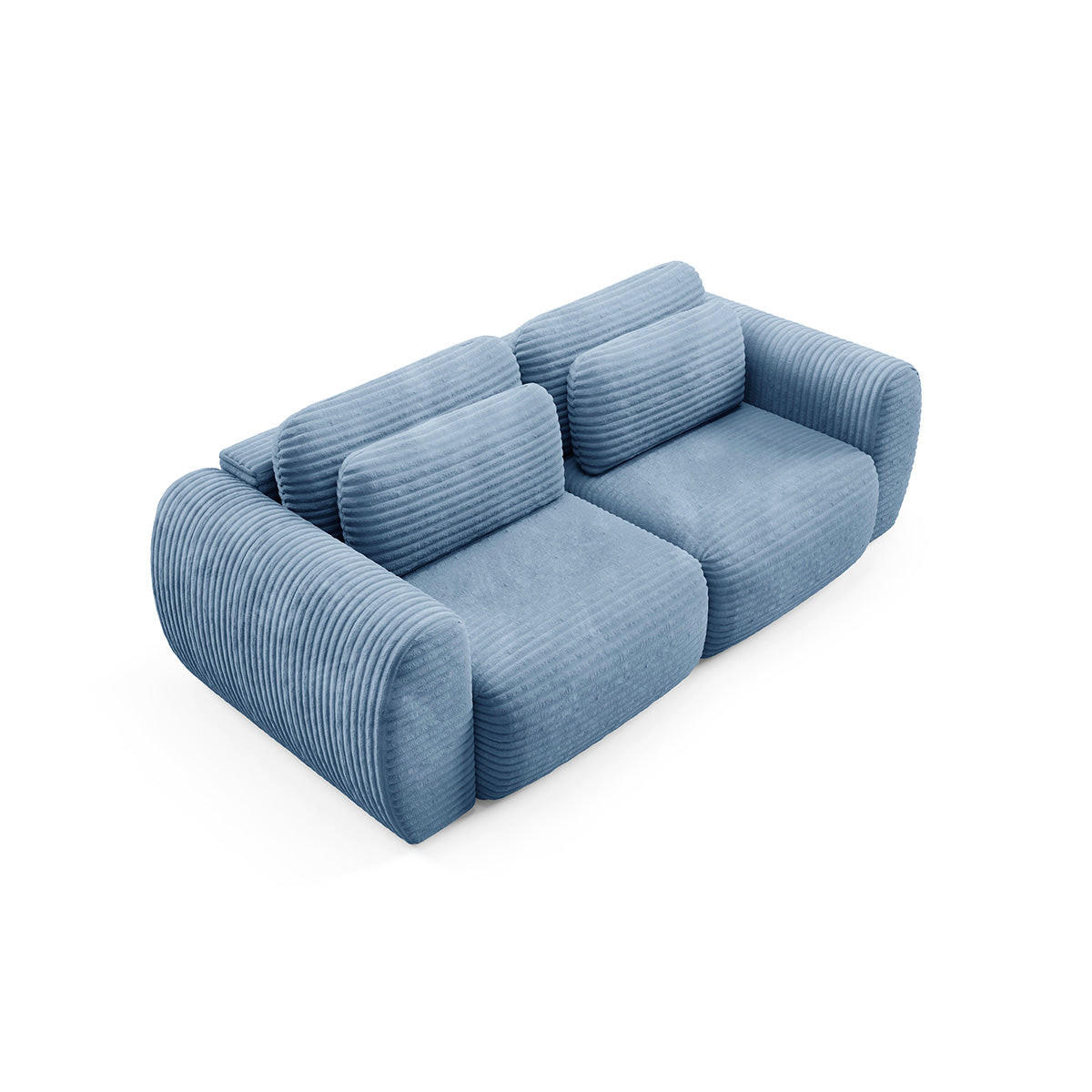 SOFA Camilla 3 Sitzplätze Hellblau - Blau, Holz (266/95/121cm) - Petits-meubles