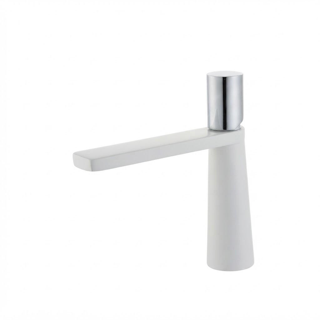 BADEZIMMERARMATUR, 18,5 x 14,5 cm, elegantes Weiß. - Weiß, Metall (28/8/22cm) - Vallsero
