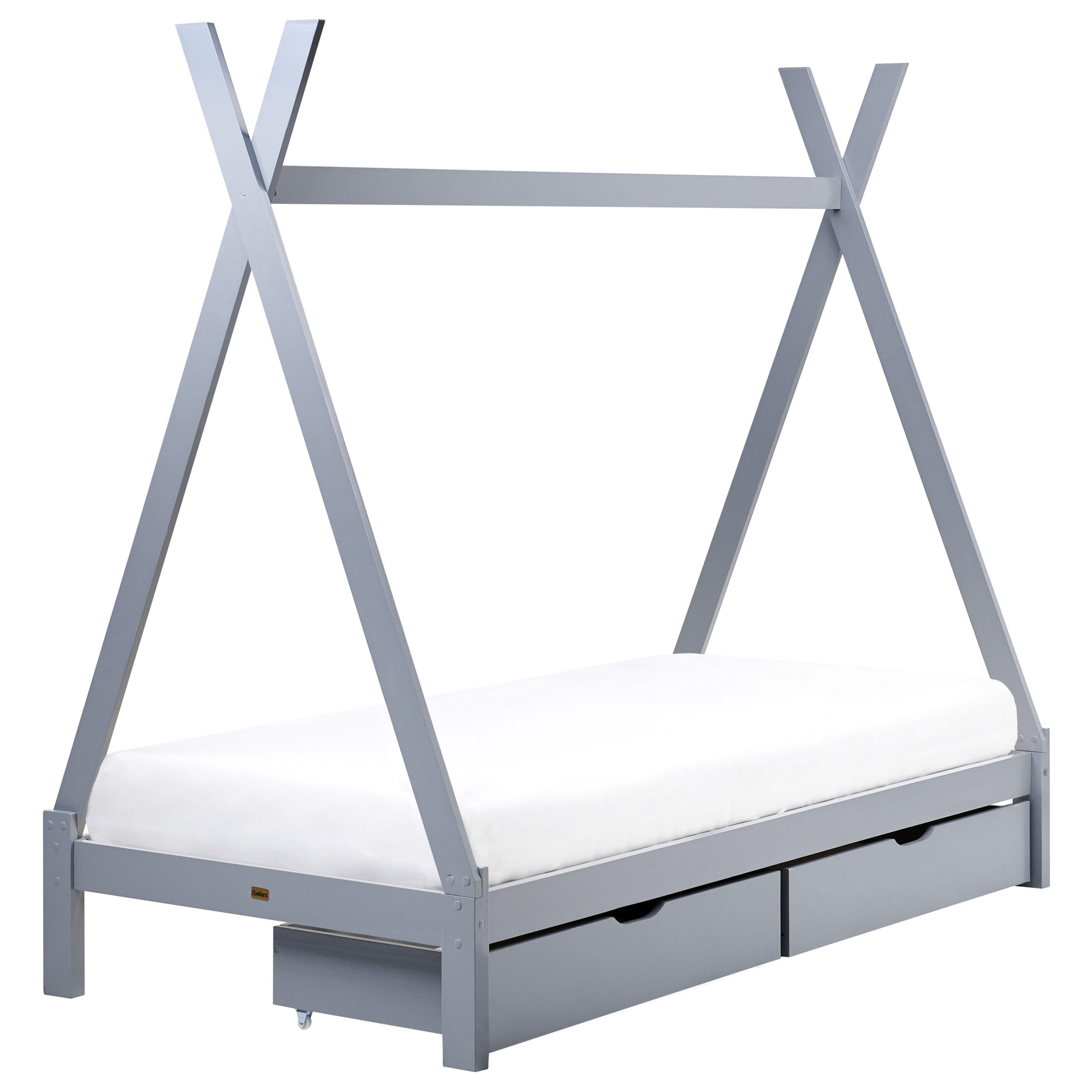 KINDERBETT 90x200 cm Grau Devay - Grau, Holz (90/200cm) - Beliani