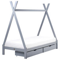 KINDERBETT 90x200 cm Grau Devay - Grau, Holz (90/200cm) - Beliani