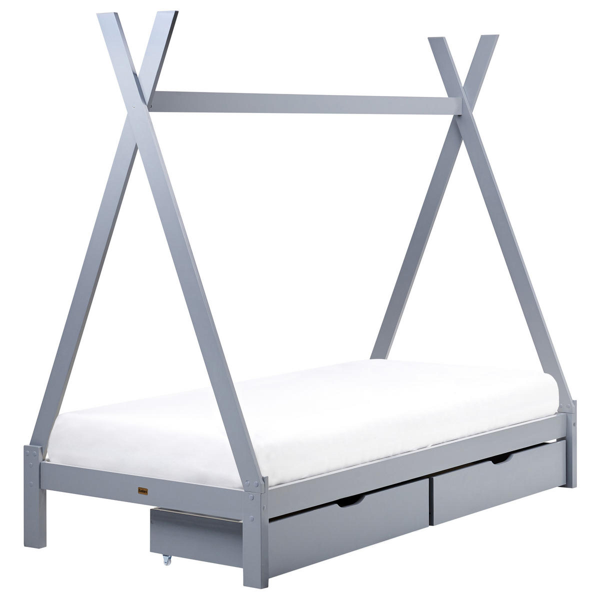 KINDERBETT 90x200 cm Grau Devay - Grau, Holz (90/200cm) - Beliani