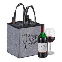 FLASCHENTASCHE - Grau, Textil (24/45/24cm) - Relaxdays