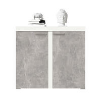 SIDEBOARD Spacoro 2D Weiß, Beton 97,2/82/40,3 cm – Schmale Kommode Eleganz - Hellgrau/Weiß, Holzwerkstoff/Kunststoff (97/82/40cm) - AX Living
