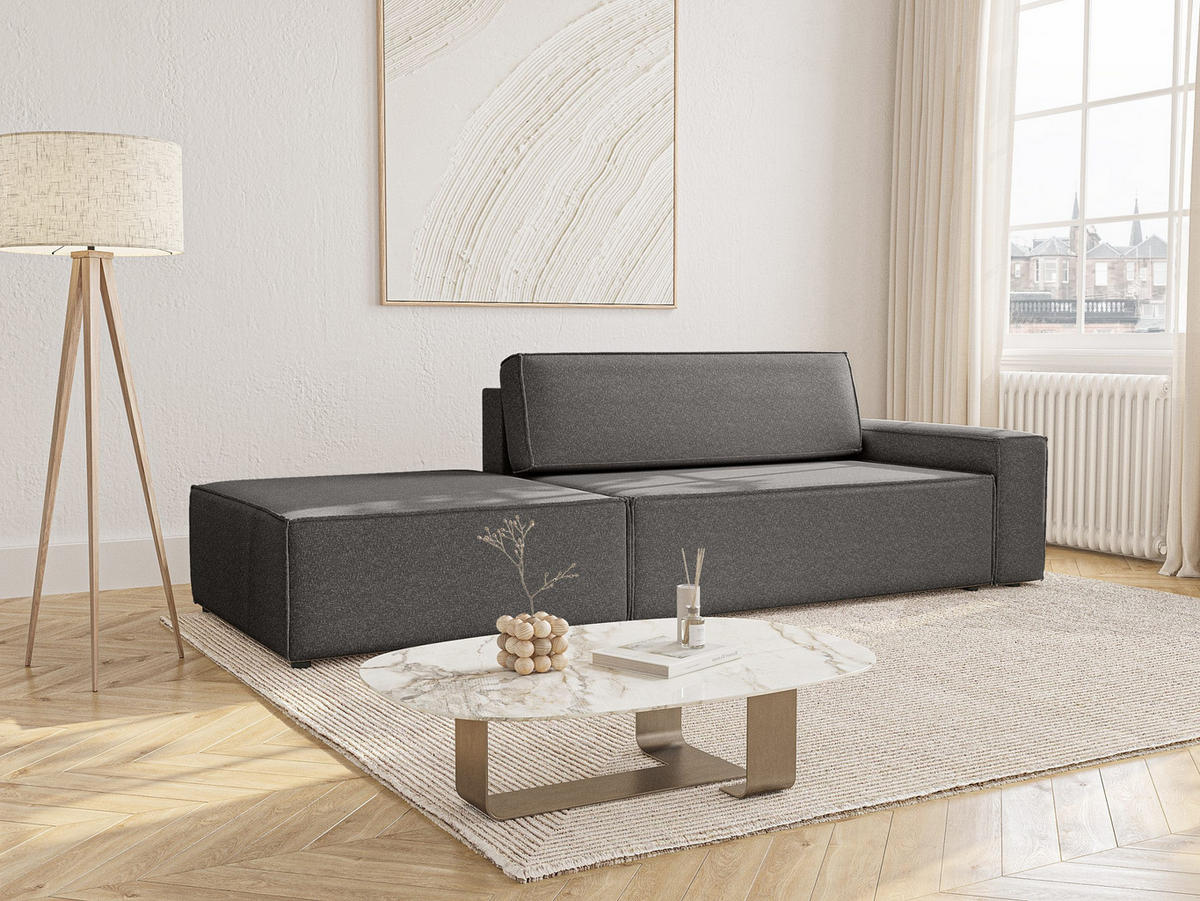 SCHLAFSOFA Lummo Si mit Schlaffunktion, Graphit - Graphitfarben, Textil (263/70/100cm) - Fedve