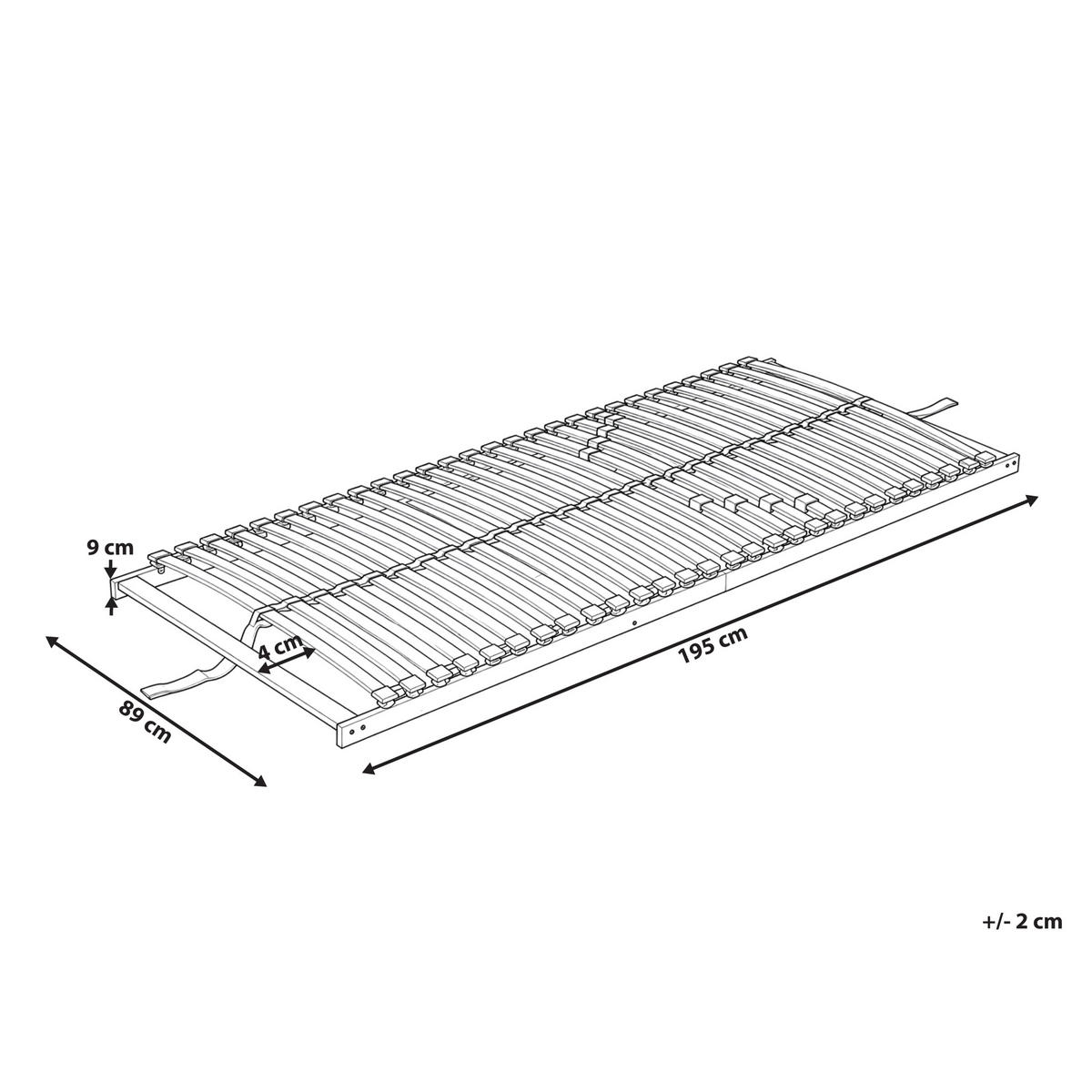 LATTENROST 80/200 cm Liry - Hellbraun/Braun, Holz (80/200cm) - Beliani