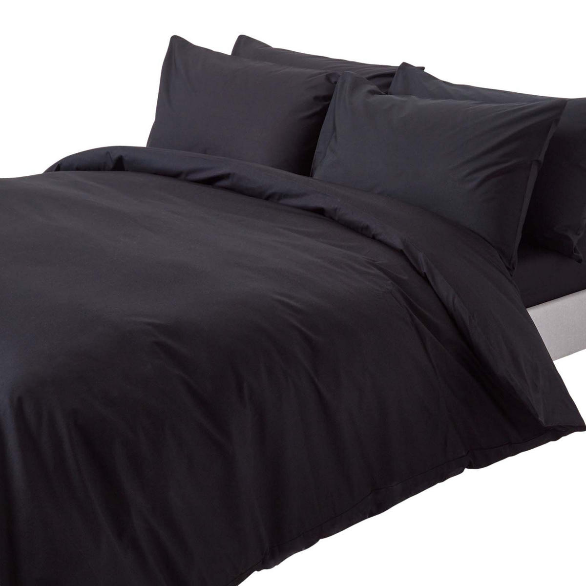 BETTWÄSCHE Perkal Fadendichte 200 - Schwarz, Textil (260/220cm) - Homescapes