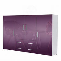 HIGHBOARD Nora Front in Brombeer Hochglanz - Brombeere, Holzwerkstoff (166/106/35cm) - Vladon