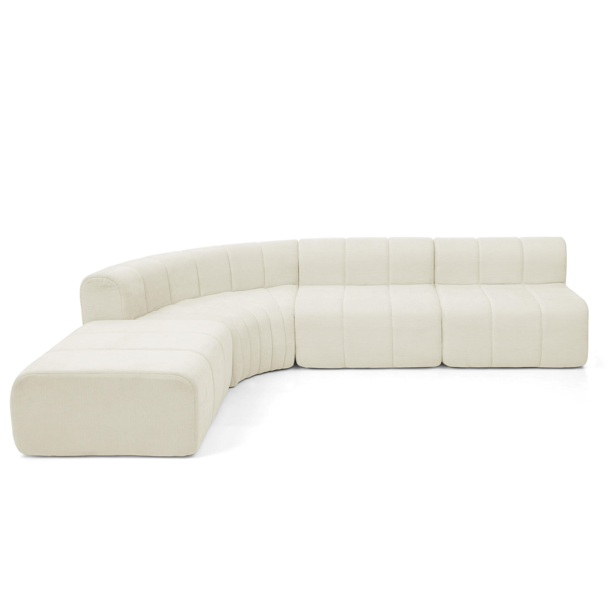 ECKSOFA 283/198/64.7 cm Beige mit 1 Fußhocker - Beige, Textil (283/198cm) - Oxeza