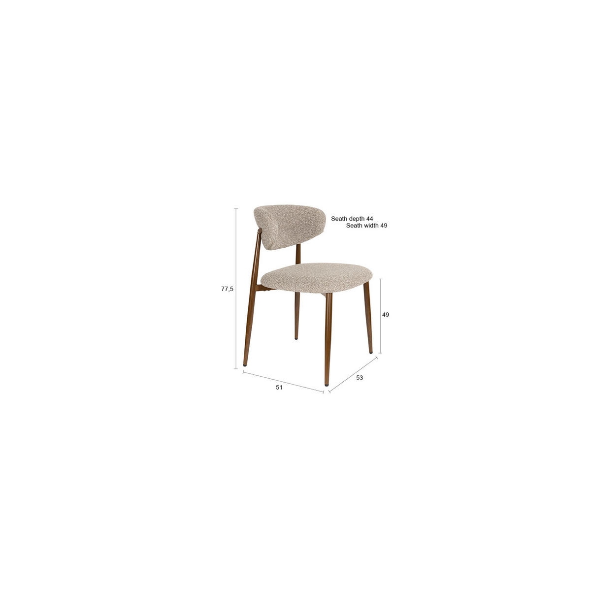 ESSZIMMERSTUHL Noor Taupe - 2 er Set - Taupe, Kunststoff (51/77.5/53cm) - Housecraft Living