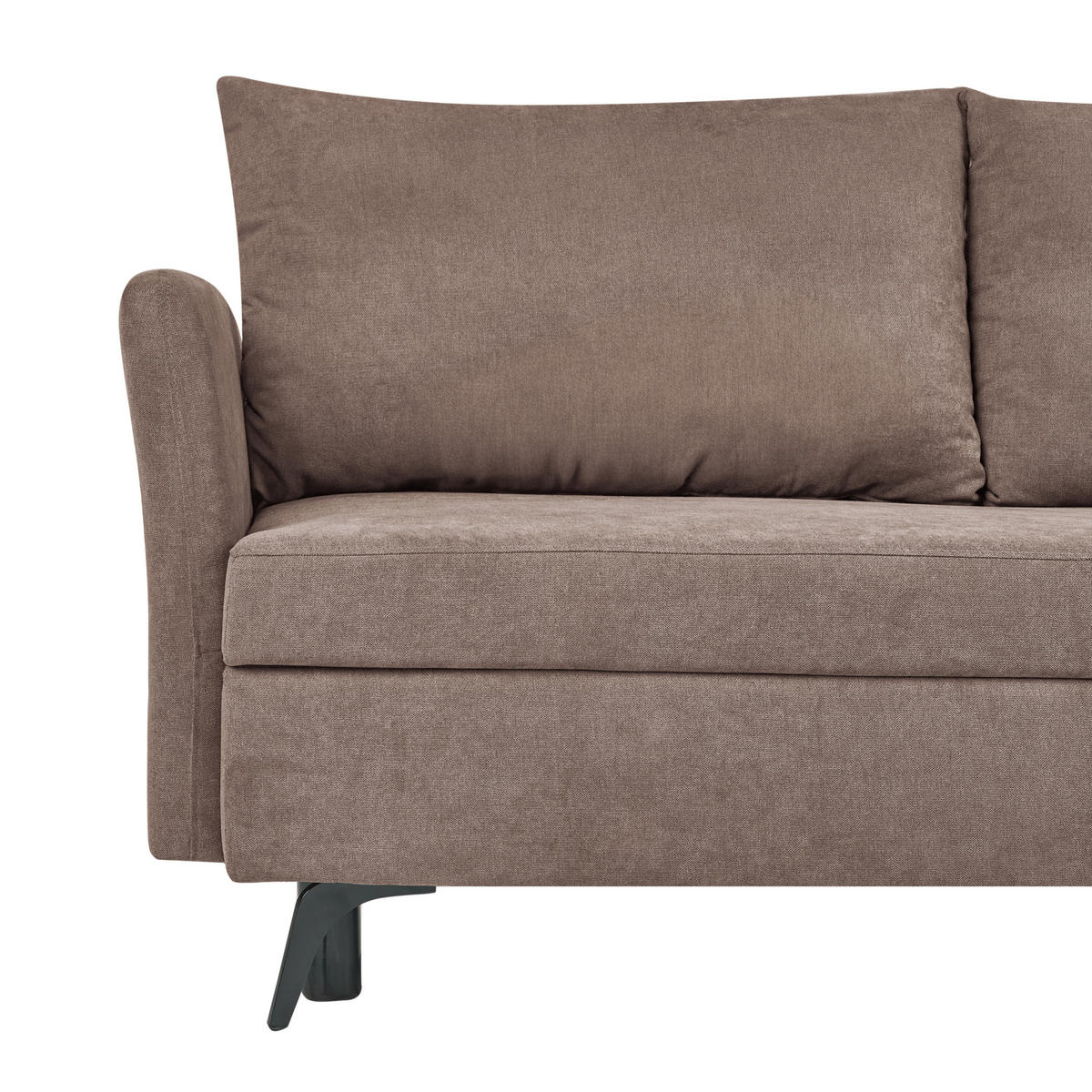 ROZKLÁDACÍ ROHOVÁ POHOVKA 3-místná Látka Hnědá s úložným prostorem levostranná Koge - hnědá, textil (281/93cm) - Beliani