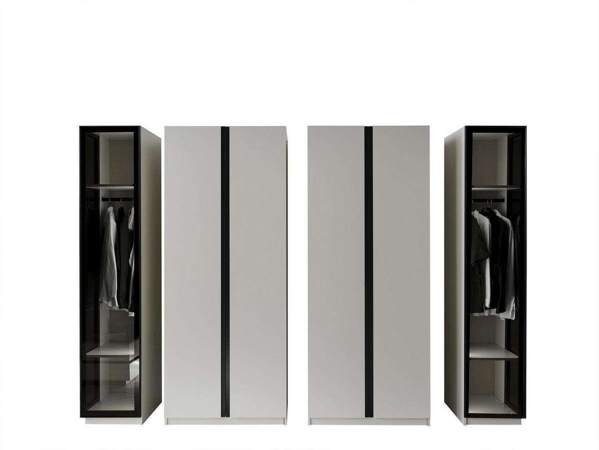 KLEIDERSCHRANK Ashley 2 trg., mit Regalen - Grau, Holzwerkstoff (88/215/62cm)