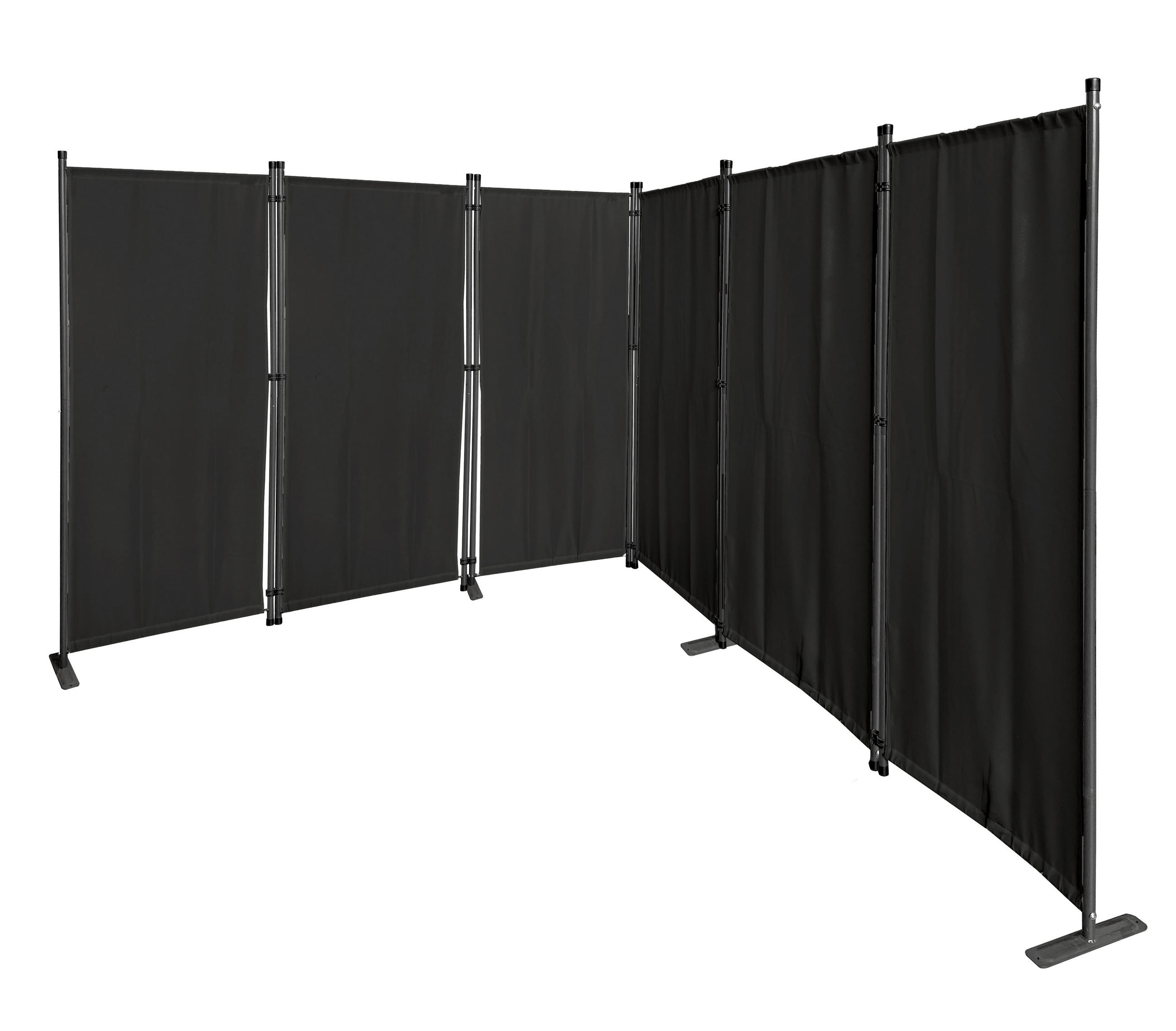 Quick Star Paravent Schwarz 340x170 cm