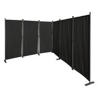 PARAVENT 6-tlg. 340x165 cm Schwarz - Schwarz, Metall (340/165cm) - QUICK STAR