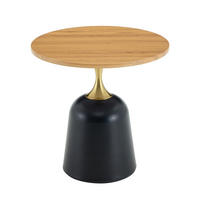 BEISTELLTISCH DE-37424 rund mit Metallgestell Naturholz - Naturfarben, Holzwerkstoff (60/60/58cm) - ComfortXL