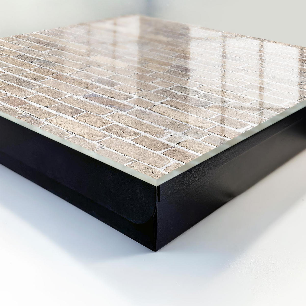 SCHLÜSSELBOX Schwarz 30x30 cm- Türöffnung nach rechts - Ziegelzusammensetzung - Beige, Metall (30/30/5cm) - TULUP