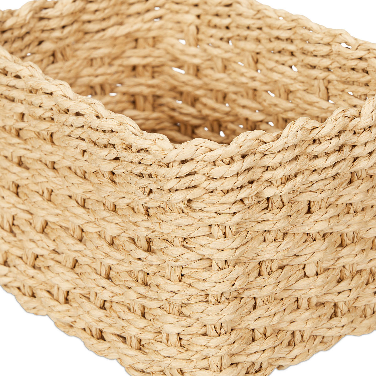 3-TLG.AUFBEWAHRUNGSKORB-SET - Hellbraun, Papier/Metall (22/29/14cm) - Relaxdays