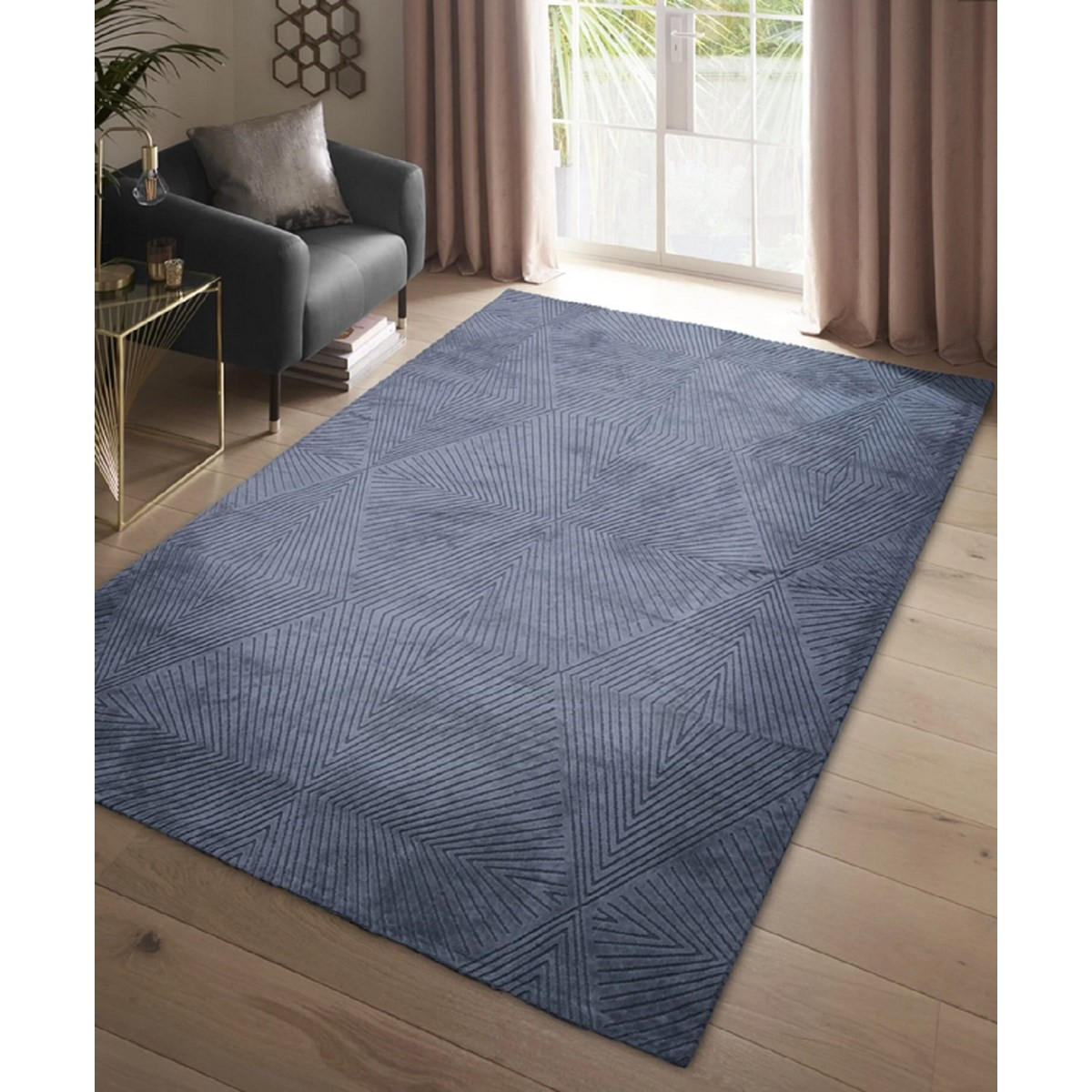 TEPPICH Moderner für Wohn- und Schlafzimmer LAIZE Blau 160 x 230 cm - Blau, Textil (160/230cm) - Novatrend