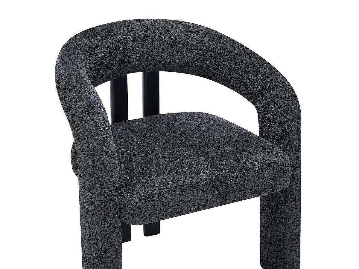 STUHL - 65 cm x 58 cm - holz - schwarz, anthrazitgrau Noreti - Schwarz, Textil (65/79/58cm) - Vente-Unique