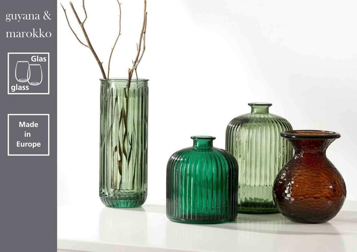 VASE Guyana Stripes grün 24 cm - Grün, Glas (24cm) - Ritzenhoff Breker