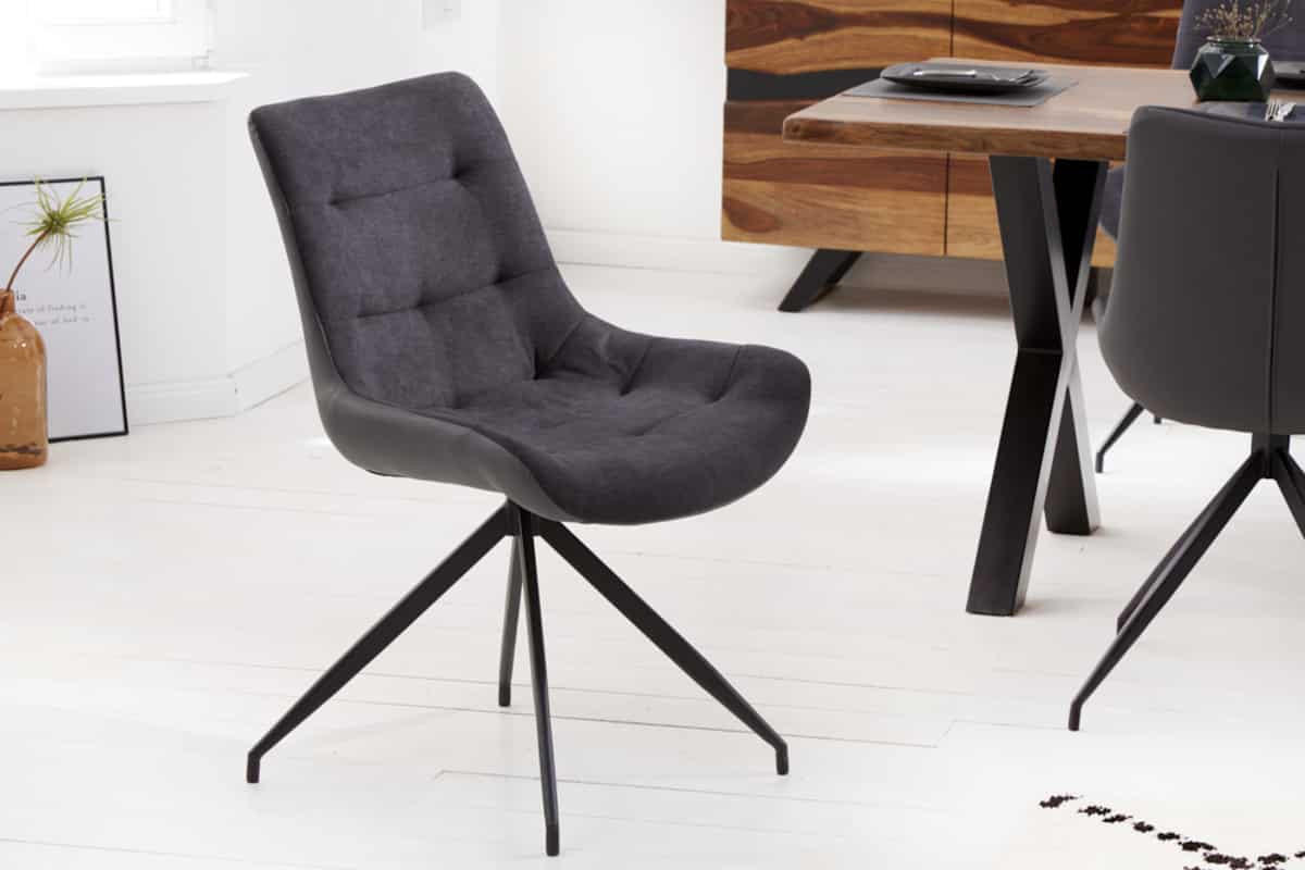 STUHL DIVANI Microfaser Dunkelgrau 85 cm - Dunkelgrau/Schwarz, Kunststoff/Textil (57/86/61cm) - riess-ambiente