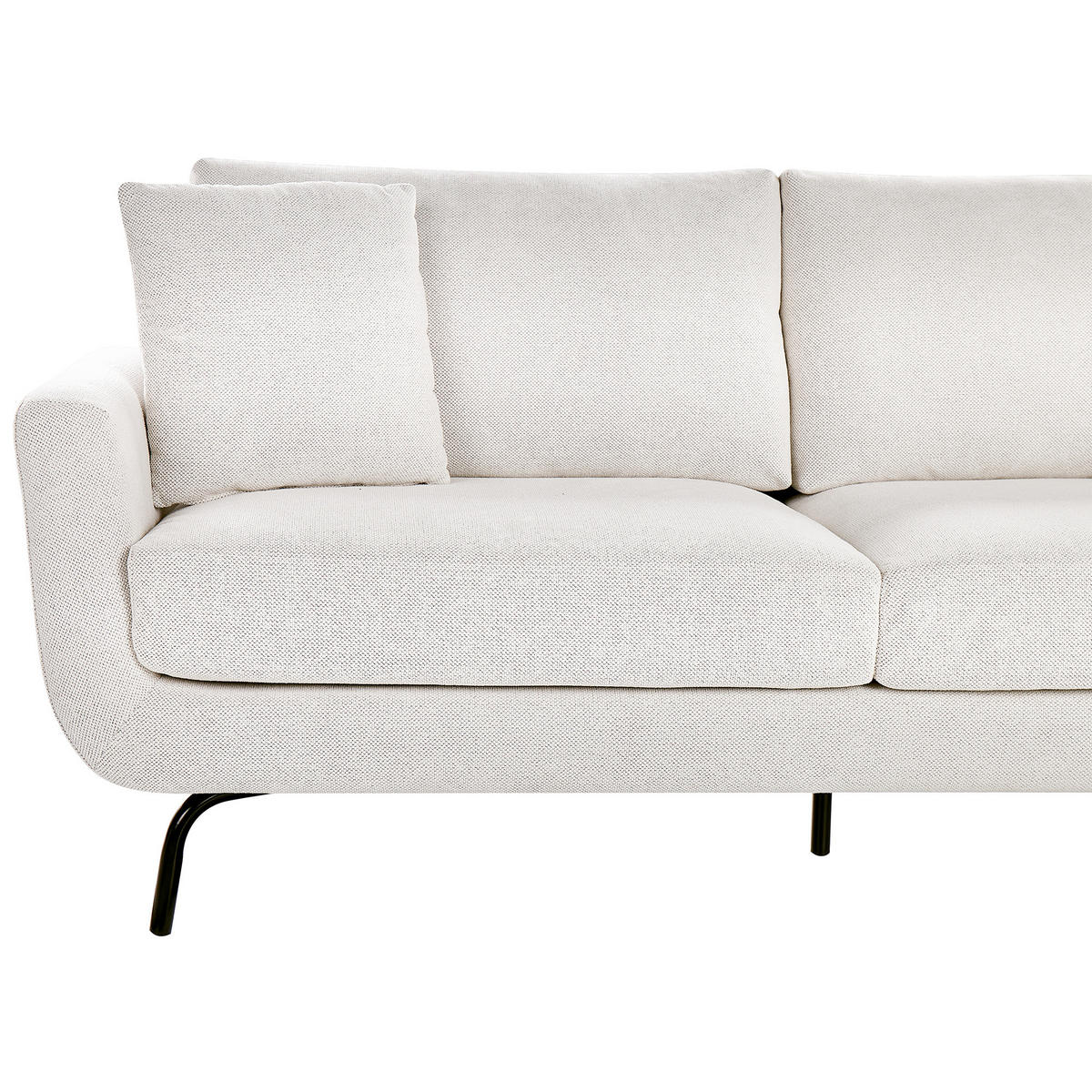 POHOVKA 3-místná Látka Krémově bílá Vesala - krémová, textil (185/71/77cm) - Beliani