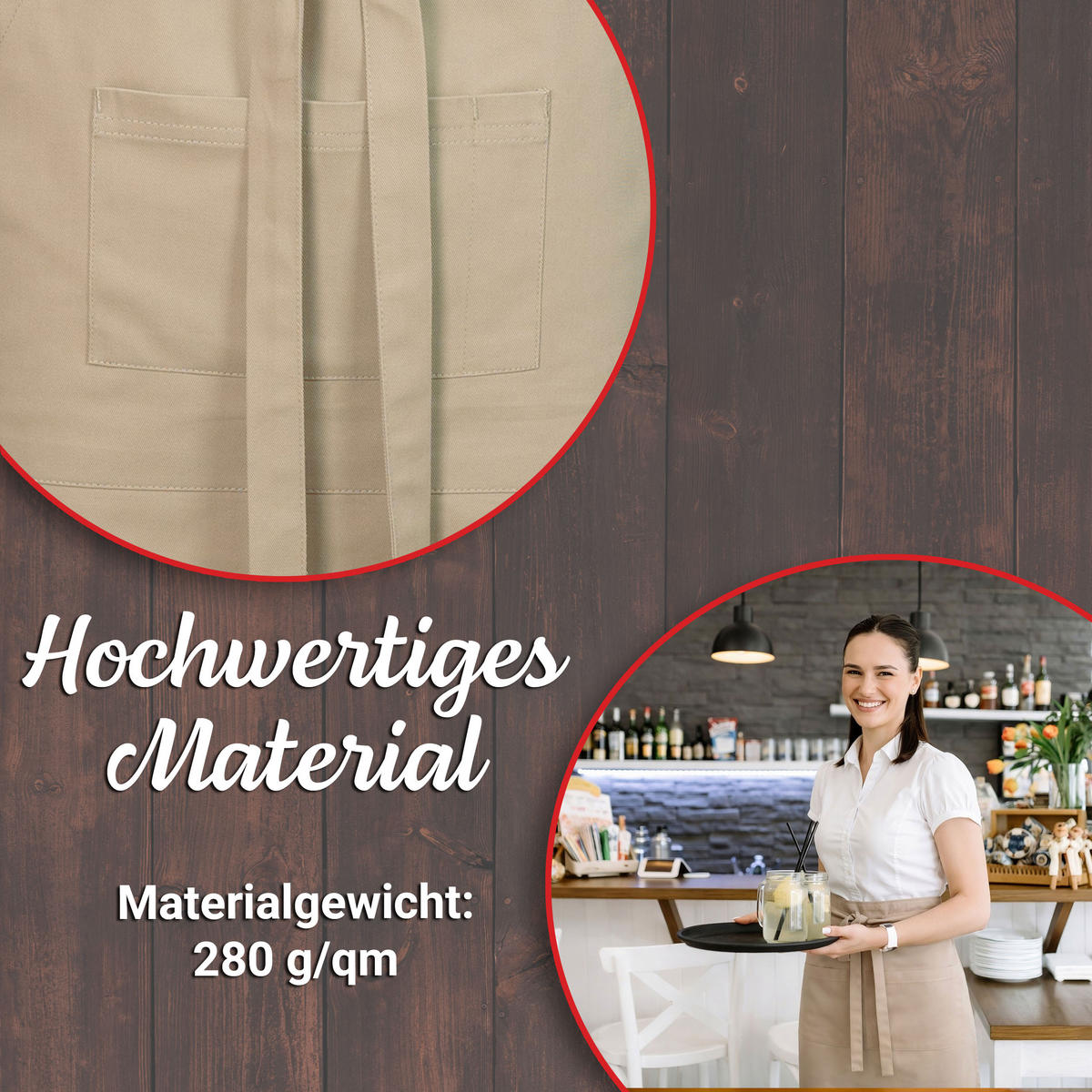 SCHÜRZE , 60x90 cm, 100% Baumwolle, Beige - Hellbraun, Textil (60/90cm) - Zollner