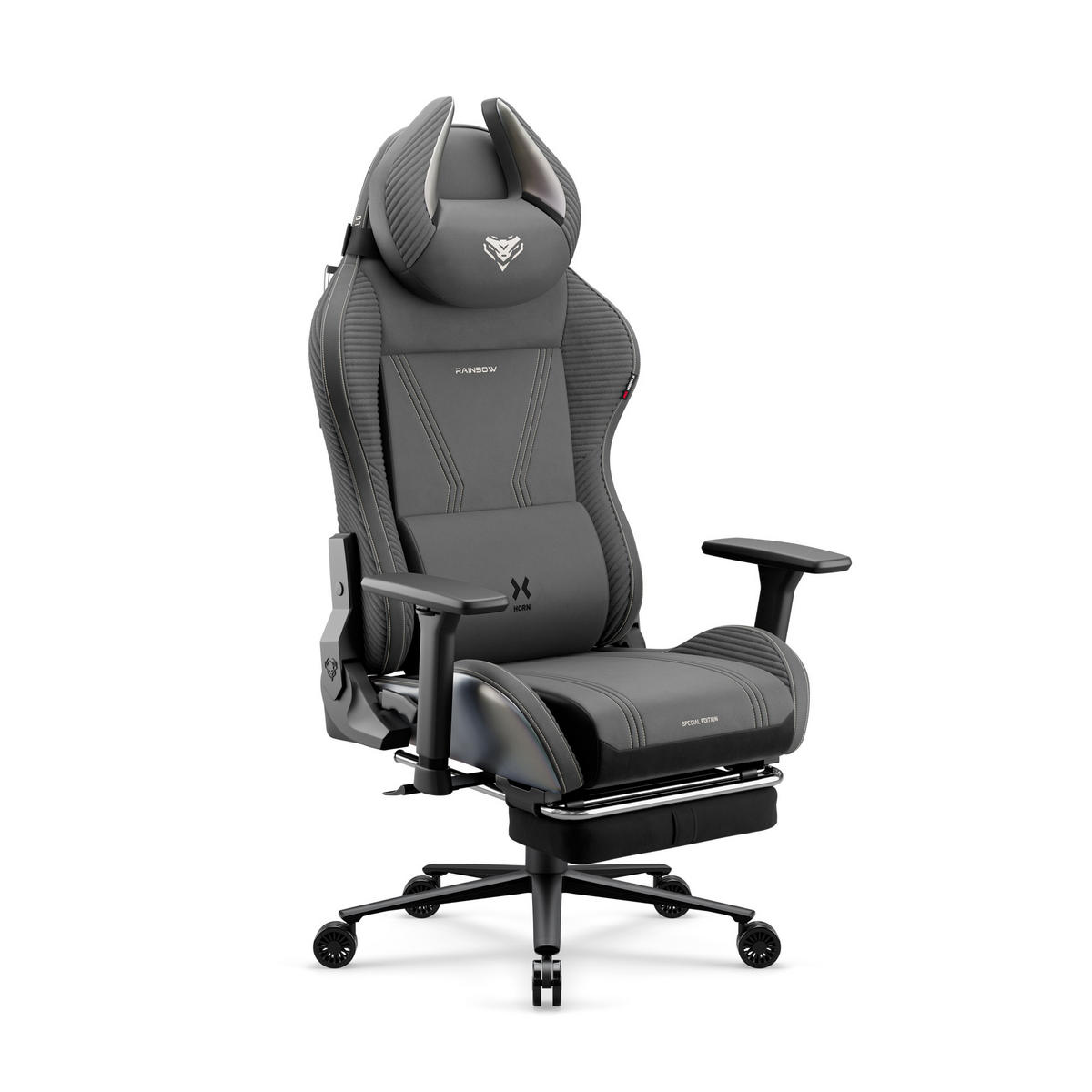 GAMINGSTUHL X-Horn 2.0. - Grau, Textil (74/122/53cm) - Diablo Chairs