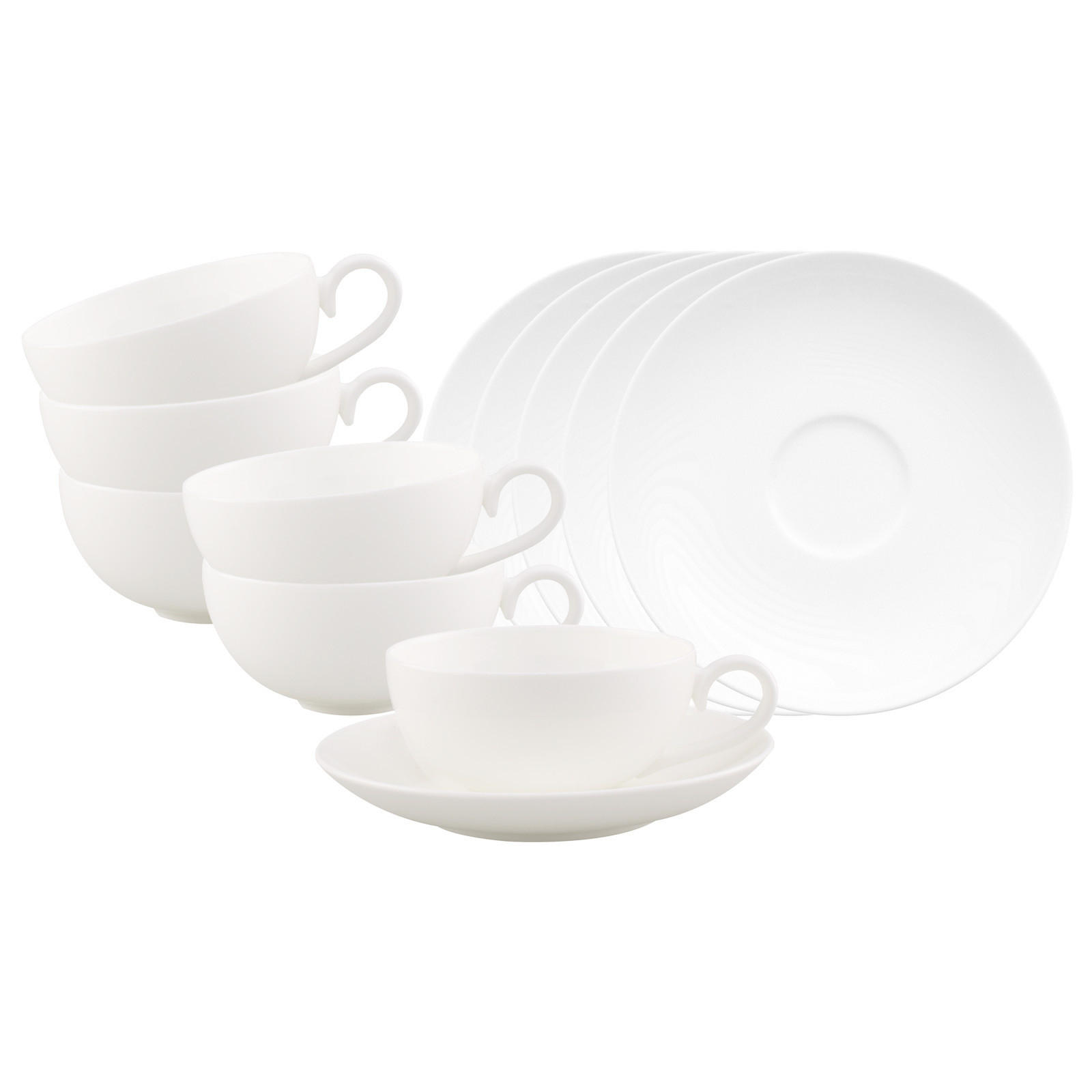 TEETASSEN MIT UNTERTASSEN Royal weiß 120 ml 6er Set - Weiß, Keramik (15/7.5/15cm) - Villeroy & Boch