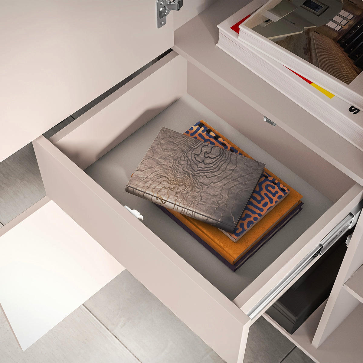 VITRINE Paige Kaschmir und Schwarz - Kaschmir, Holzwerkstoff (92/150/40cm) - Petits-meubles