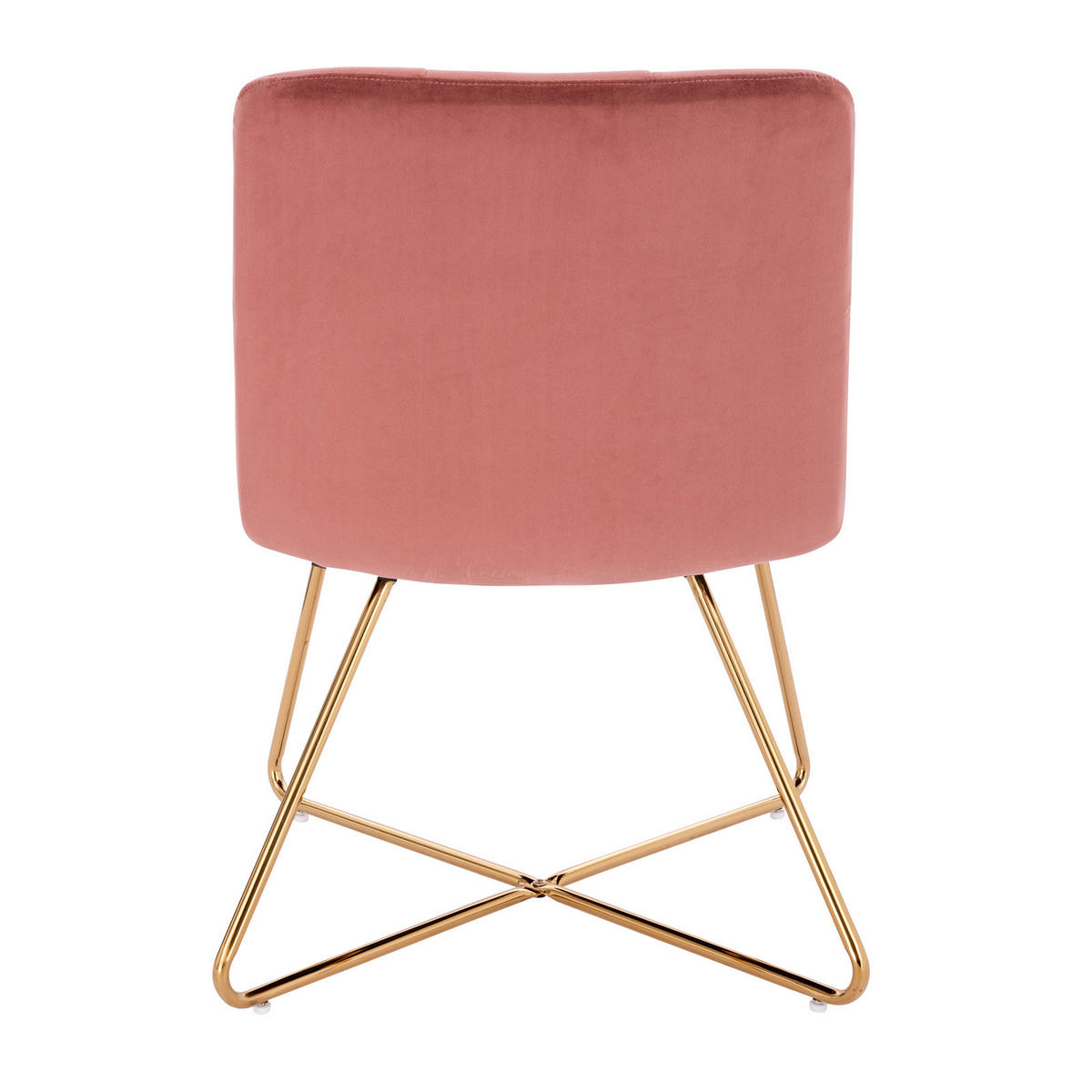 LOUNGESESSEL LYNN Samt Pink - Goldfarben/Altrosa, Textil/Metall (58/82/64cm) - SVITA